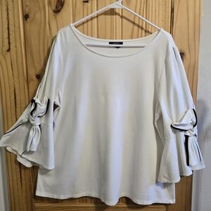 Alfani Cream Blouse with Bow Accents